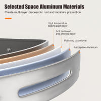 Cesta De Almacenamiento Para Inodoro No Perforada Tripode De Aluminio Montado En La Pared Para Esquina De Lavabo Y Baño - details 3