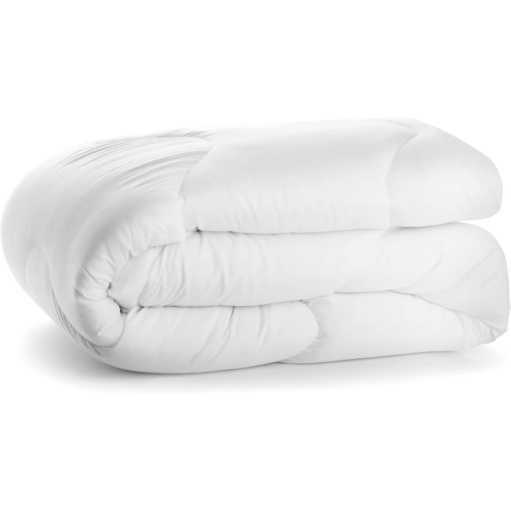 DECODEKO - Edredón Acolchado para Otoño e Invierno, 240x260 cm, 300 g/m³, compatible con camas de 90, 105, 135, 150 y 180 cm, relleno invernal. Fabricado con microfibra blanca suave y transpirable.