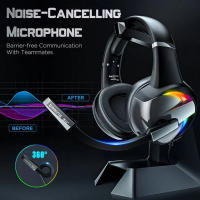Auricular De Juego Con Micrófono Cancelación De Ruido RGB Auriculares LED Para PS5 PS4 Xbox One PC Laptop Mac Computer - details 1