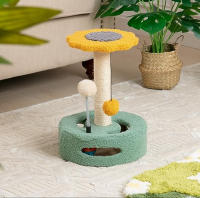 El Árbol de Gato en Forma de Flor (30x30x35 cm) es un rascador multicolor ideal para mantener las uñas de tu gato saludables. Su diseño divertido y compacto lo hace perfecto para espacios pequeños, ofreciendo un lugar cómodo para jugar y descansar. - details 2