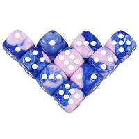 16mm D6 Azul Y Rojo Dados De Ajedrez De Acrílico Para Juegos De Mesa RPG DND Cubo De Dos Colores Esquinas Redondeadas Accesorios Para Clubes Y Fiestas En Barra - details 6
