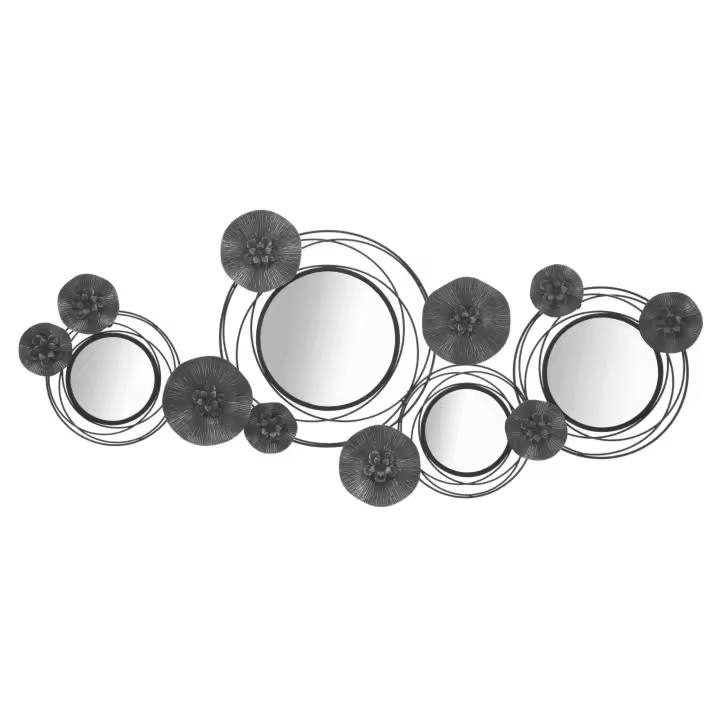 Decoración en Metal 3D Círculo 25, Metal, Gris, 117x5,5x49 cm - 1