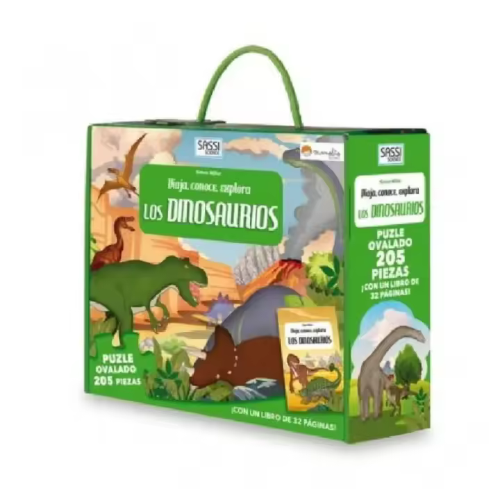 Puzzle Ovalado Viaja, Conoce y Explora los Dinosaurios 97173 MANOLITO - 1