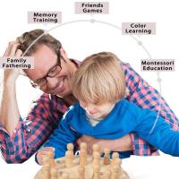 Juego De Ajedrez De Madera Para Niños Juguete Educativo Montessori De Color Sensación Y Memoria Match Stick Chess Juego De Fiesta Para Bebés Y Niñas - details 5