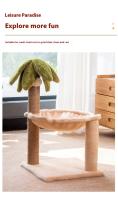 Gimnasio Para Gatos Con Dos Capas Torre De Subida Para Gatos Poste De Rasguño Con Bola Colgante Y Hamaca De Coco Árbol De Gatos Para Interior Madera De Pino Resistente Al Desgaste - details 1