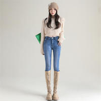 Jeans Térmicos Para Mujer Invierno Nieve Cálido Grueso Vaqueros Delgados Con Felpa Estilo Retro Azul Pantalones Largos Casual - details 9