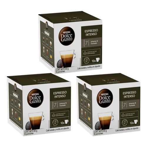 NESCAFÉ DOLCE GUSTO Espresso Intenso - 16 Cápsulas (Pack de 3)