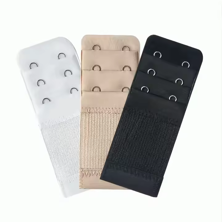 IMAXWAVE Extensores de sujetador de 2 ganchos - Juego de 3 (Blanco, Negro y Beige) | Extensor de brasier, Alargador de sostén, Extensión para sujetador, Accesorio para ampliar sujetador - 1
