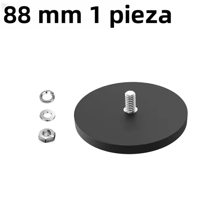 Imán Neodimio Fuerte De Goma Cubierta Con Hilo M8 Macho 3.46 Pulgadas 88mm Para Colgar En El Hogar Y Al Aire Libre Resistentes Al Desgaste - 1