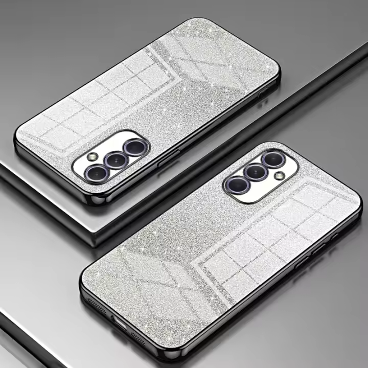 Funda De Platinado Con Brillo Para Samsung Galaxy A57 A17 A07 A56 A36 A26 A16 A15 A25 A35 A55 A54 A13 A53 A23 A33 A52 A72 Resistente Al Choque Cubierta Transparente Con Diseño De Brillo - 1