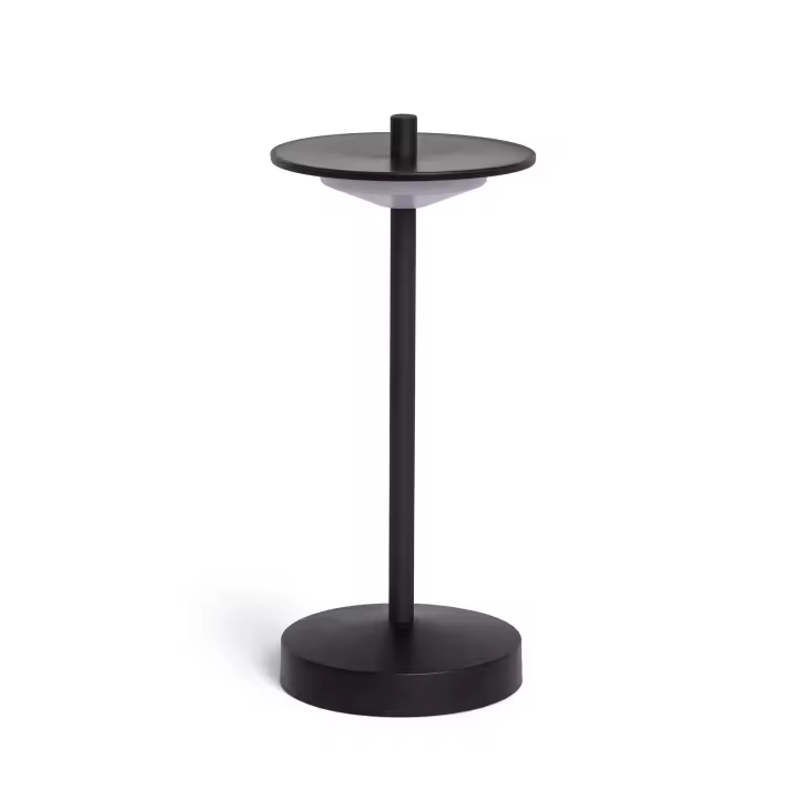 Ledkia Lámpara de Mesa LED Portátil para Exterior Metal con Batería Recargable Estepona Negro - 1