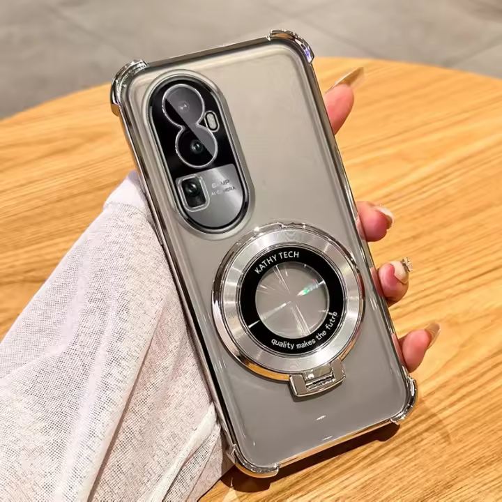 Funda Protectora Transparente Y Antigolpe Para OPPO Reno 10 11 12 Realme 13 Pro Plus Con Soporte Magnético Y Anillo - 1