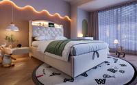 Cama Infantil Multifuncional Tapizada Beige 90x200 cm | Espacio de Almacenamiento with Iluminación LED + Cargas USB | Colchón Antibacteriano y Antiácoches Incluido | Doble Almacenamiento Subcama + Diseño Anti-Trasiego y Fácil Movilidad - details 4