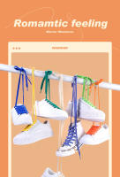 Par De Cordones Planos Para Zapatillas Deportivas Y Mocasines De Lona Clásica Cuerda De Zapato De Algodón Sólido Para Hombres Y Mujeres AF1 - details 1