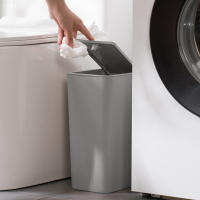Bandeja De Basura Con Tapa Espaciosa Para Baño Cocina Dormitorio Sala De Estar Plástico Ecológico Pequeño Con Brecha Recolección De Residuos Para El Hogar - details 4