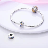 Encantos De Cocodrilo Plateado En Plata Con Dibujo Colorido Encantos Colgantes Para Pulseras Y Collares Joyería DIY - details 110