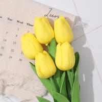 5Pcs Bouquet De Tulipes Artificiales PE Para Decoración Interior De Hogar Y Jardín Decoración De Boda Y Vaso Exterior - details 6
