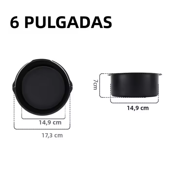Molde De Hornear De Acero Carbono Con Manija Para Air Fryer Y Horno No Adhiere Forma De Pastel Para Cocina Y P Panes - 1