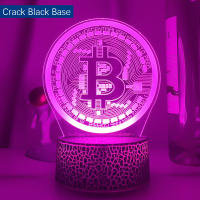 Lámpara De Noche LED De Acrílico Bitcoin Sensor Táctil Cambio De Color 7 Luces Decorativas Para Habitación Piloto Incluido - details 6