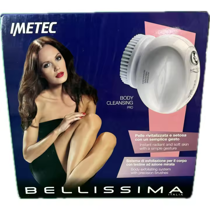 Imetec Bellissima Body Cleansing Pro - Cepillo exfoliante corporal con cabezales de acción específica para la eliminación de las células muertas, cerdas aptas para cualquier tipo de piel. Suavidad al instante. - 1