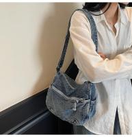 Bolso De Hombro Casual De Denim Lavado Resistente Al Desgaste Con Múltiples Bolsillos Y Gran Capacidad Para Mujer - details 48