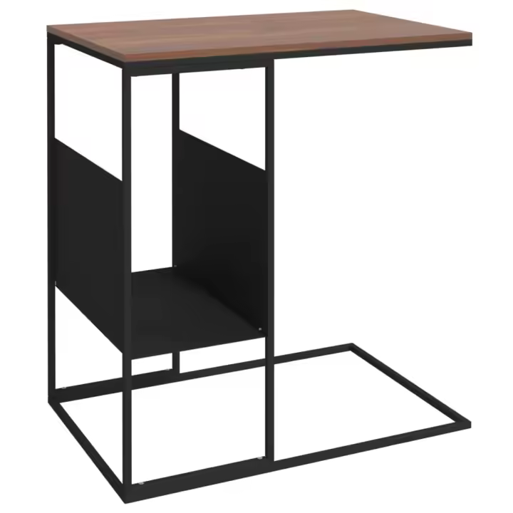 Mesita Auxiliar de Madera Vidaxl 55x36x59,5 Cm - Negro y Marrón - 1