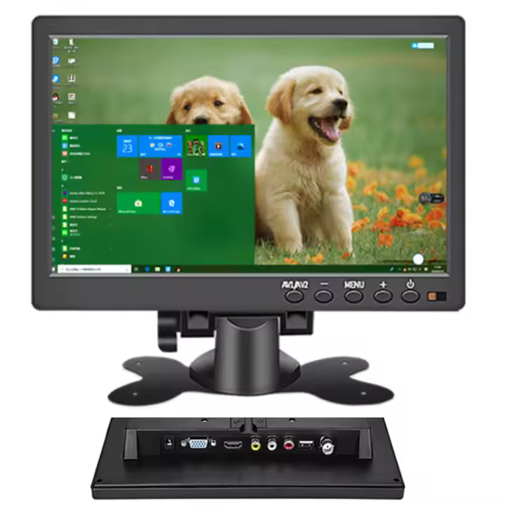 10,1 pulgadas 1024*600 LCD HD Monitor de PC Mini TV Pantalla DE LA Computadora 2 Canales de entrada de vídeo portátil Monitor with Altavoz HDMI VGA - 1