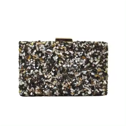 Bolso Clutch de Fiesta Negro con Brillo La Monsita - 1