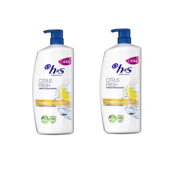 Champú Anticaspa Citrus Fresh, Hasta Un 100 % De Protección Contra La Caspa2*1000 ml-H&S Apple Fresh Champú Anticaspa 2x1000ml -H&S Menthol Fresh Champú Anticaspa con Dispensador2*1000ml - 1