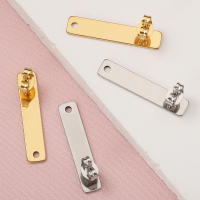 10pcs Pendantes De Estudium En Acero Inoxidable Rectangular Con Base Y Tapón Para Orejas Herramientas Para Joyería DIY - details 5