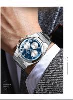 Reloj De Cuarzo Para Hombre BINBOND 203 Moda Tres Ojos Seis Agujas Impermeable Luminoso Calendaría Acero Inoxidable Resistente Al Choque - details 3