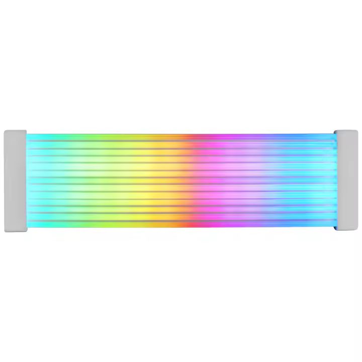 Mars Gaming MCA-16X y MCA-24X, Funda ARGB para Cable de Alimentación, Cable Iluminación PC ARGB Sincronizada, 16PIN (8+8) PCIe para Tarjeta Gráfica, 24pin ATX para Placa Base, LEDs Ultra-brillantes, Cable Monocapa de Silicona con Tira de Luz Lateral - 1