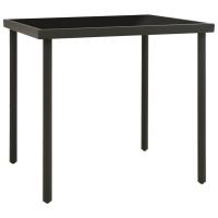 vidaXL Mesa de comedor jardín vidrio y acero gris antracita 80x80x72cm - details 0