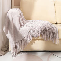 Manta De Punto Sencillo Para Decoración De Sofa Color Sólido Cubierta Nórdica Para Cama Toalla De Arena Tapete Para Siesta Al Mediodía En La Oficina - details 5