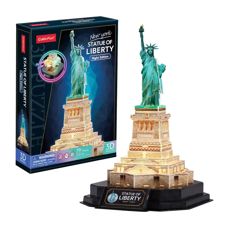 Puzzle 3D - Estatua de la Libertad LED | Puzzle 3D Regalo Niño 8 Años | Puzzle 3D Adultos Y Puzzle 3D Niños | Maquetas para Montar Niños | Maquetas para Construir Adultos | Puzzles 3D | 79 Piezas - 1
