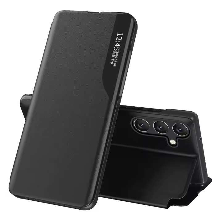 Para Samsung Galaxy A54 5G magnético auto Cierre teléfono case Claro Vista Ventana anti-arañazo Flip Cuero del teléfono con soporte - 1