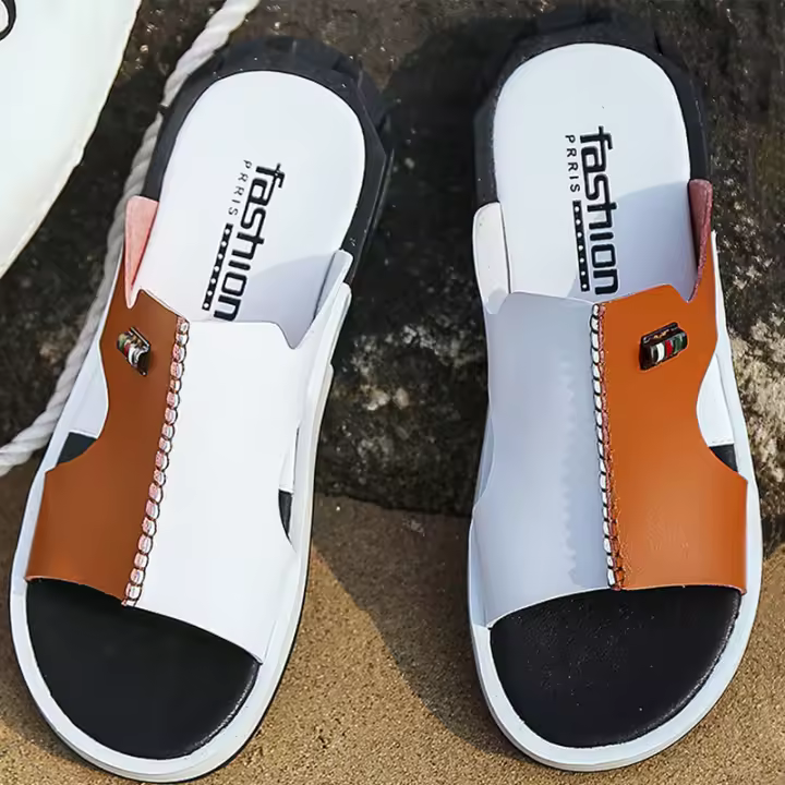 Sandalias Antideslizantes Para Hombre Verano 2024 Moda Casual Zapatos De Playa Transpirables Tallas Reales Material De Suela De Goma - 1