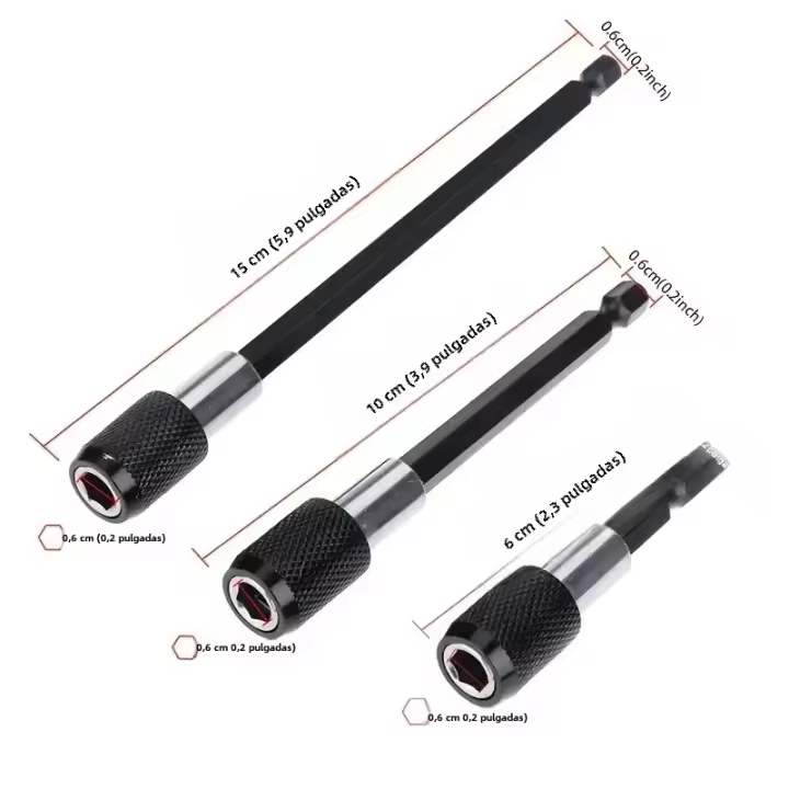 3Pcs Rodillo De Extensión Hexagonal Para Taladro Eléctrico Con Cierre Rápido Y Autolock Herramienta De Transferencia Rápida Para Destornillador - 1