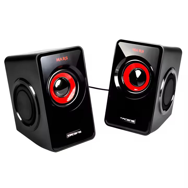 Altavoces 2.0 mars gaming ms1 10w rms vibro-subwoofer color negro y rojo - 1