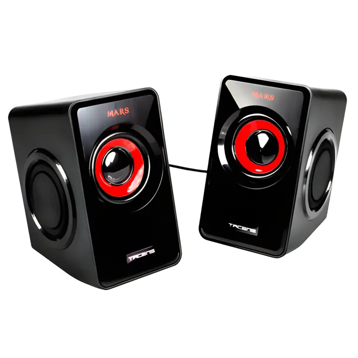 Altavoces 2.0 mars gaming ms1 10w rms vibro-subwoofer color negro y rojo - 1