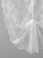 Cortina De Lace Blanca Con Flor Para Cocina Y Dormitorio Estilo Romántico Francés Partition De Tela De Poliéster 100% Para Ventana Instalación En Techo - details 4