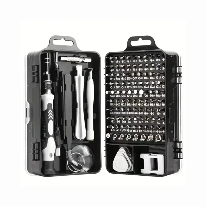 115pcs/set Kit De Herramientas De Reparación De Destornilladores De Precisión, Juego De Destornilladores Electrónicos Multifunción(negro) - 1
