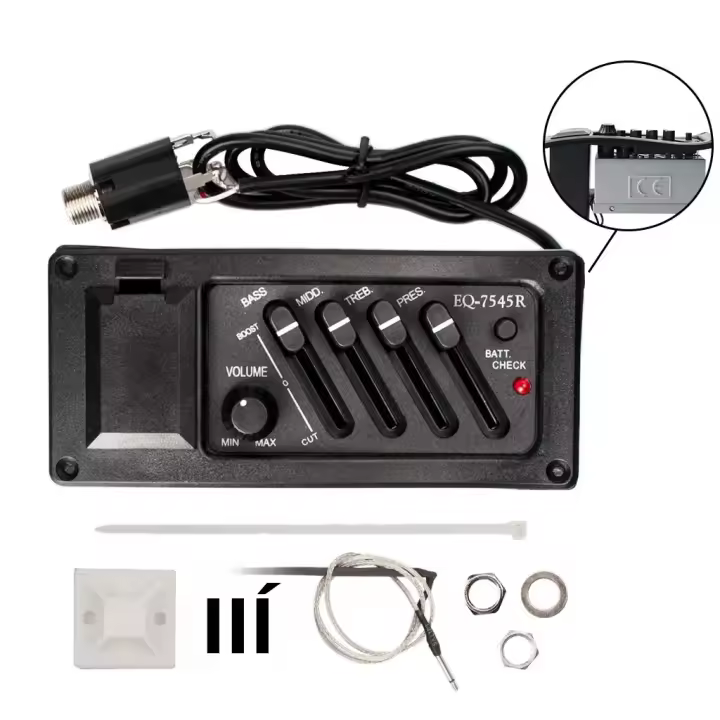 Unidad De Pre-Amp Y EQ Para Guitarra Acústica Piezo 7545R Accesorio De Guitarra Cósmica Marca NoEnName_Null Origen China - 1