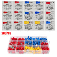 Kit De Conectores De Cable Aislados 280/480PCS Terminales De Arruga Para Electrónica Kit De Crimpado De Alambres Variados - details 1