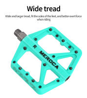 Pedales De Bicicleta MEROCA De Nylon Ultraligero Con Rodamientos Sellados Plataforma Plana Impermeable Antideslizante Para Montaña Y Carretera - details 2
