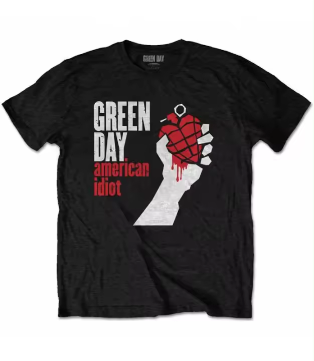 Camiseta Green Day American Idiot Negra Licencia Oficial Manga Corta GDTSW12MB - 1