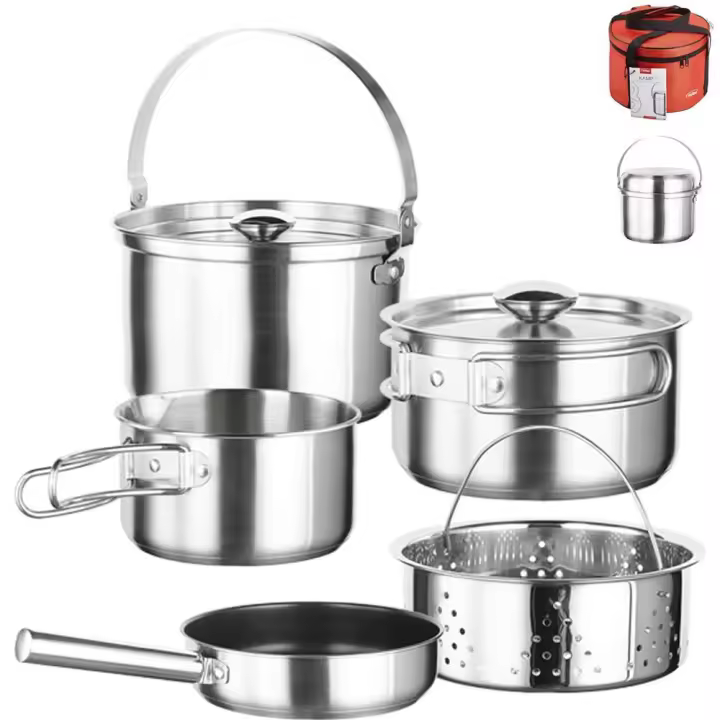 Bateria kamp 5 piezas + 2 tapas + bolsa - 1