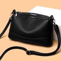 Bolso De Hombro Para Mujer 2024 Gran Capacidad Con Tres Capas De Cremalleras Color Sólido De PU Cuero Bolso Cruzado De Moda - details 10