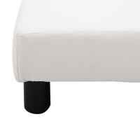 HOMCOM Reposapiés Otomano Taburete Pequeño Tapizado en Piel Sintética con Asiento Acolchado de Espuma y Patas de Plástico para Sofá Dormitorio 40x30x24 cm - details 5