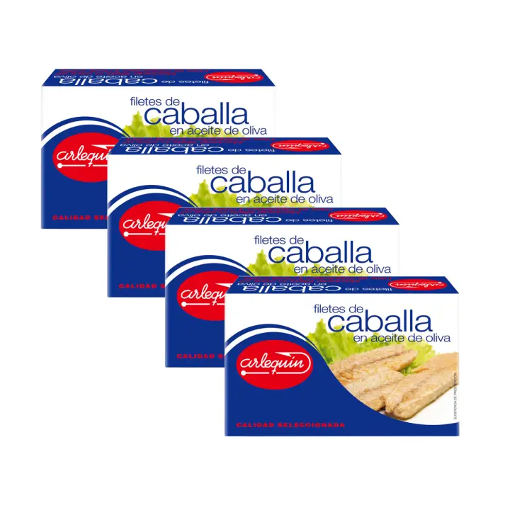 ARLEQUIN Caballa en Oliva, Pack 4 Latas de 125 grs (500 grs) - 1